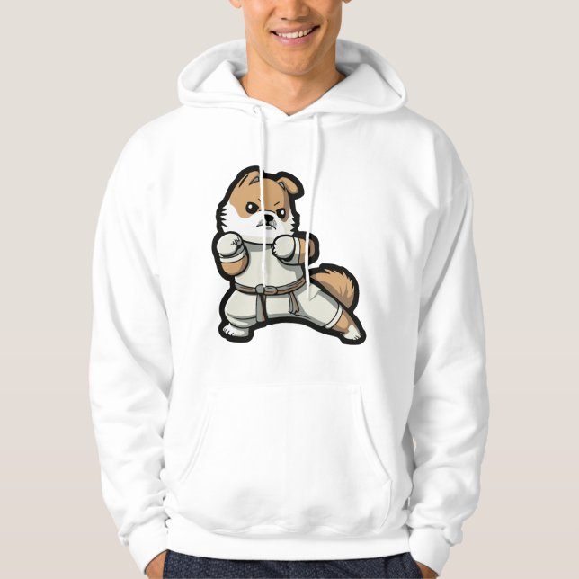 Veste À Capuche le chien connaît le karaté (Devant)