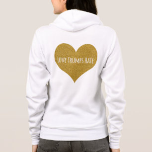Veste À Capuche Le coeur de parties scintillantes d'or de haine