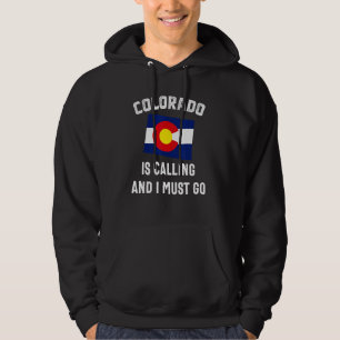 Veste À Capuche Le Colorado Appelle Carte Denver Drapeau Souvenir