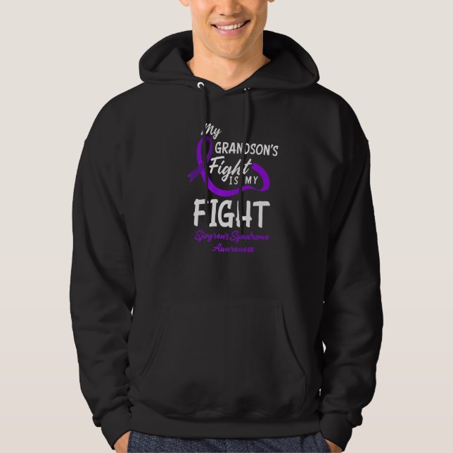 Veste À Capuche Le Combat De Mon Grand-Fils Est Mon Syndrome De Sj (Devant)