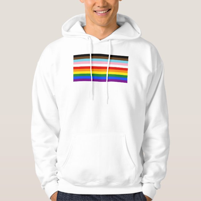 Veste À Capuche Le drapeau de fierté à onze bandes de SlipperyJoe' (Devant)