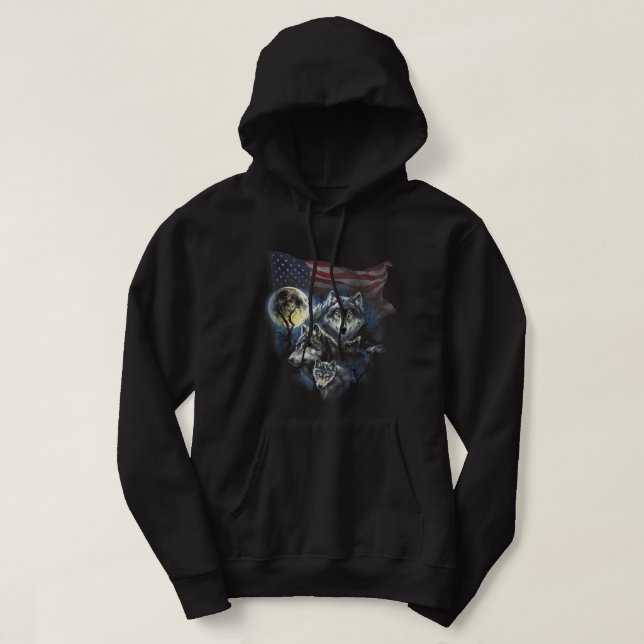 Veste À Capuche Le drapeau de guet des loups des Mountain Men amér (Design devant)