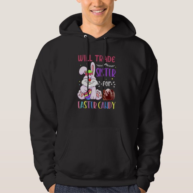 Veste À Capuche Le Lapin Mange Des Oeufs De Chocolat Vont Échanger (Devant)