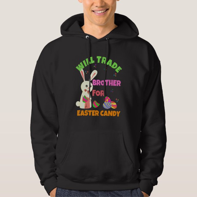 Veste À Capuche Le Lapin Mange Des Oeufs De Chocolat Vont Échanger (Devant)