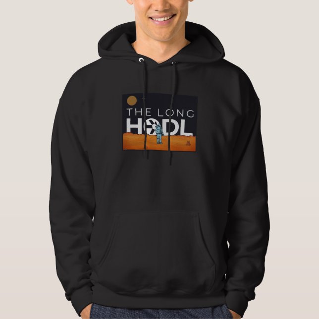 Veste À Capuche Le Long Hodl, Qaunt vers la Lune Crypto Item Bear  (Devant)