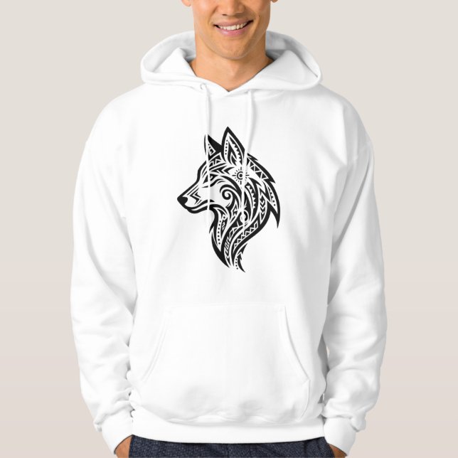 Veste À Capuche Le Loup de la Sagesse (Devant)