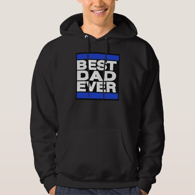 Veste À Capuche Le meilleur papa toujours bleu (Devant)