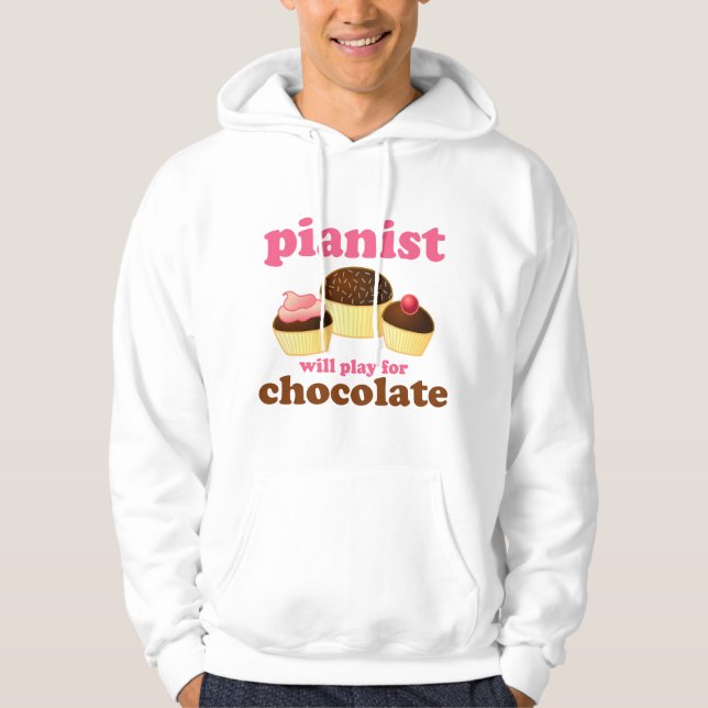 Veste À Capuche Le pianiste jouera pour le chocolat (Devant)