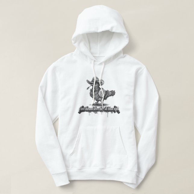 Veste À Capuche Le Pigeon Maverick : Graffiti 3D Monochrome  (Design devant)