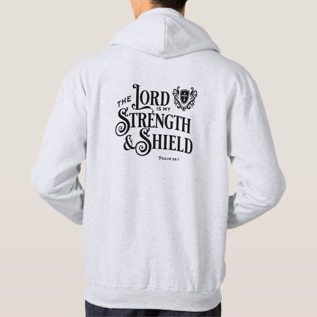 Veste À Capuche Le Seigneur est ma Force & Bouclier Royalty  (Dos)