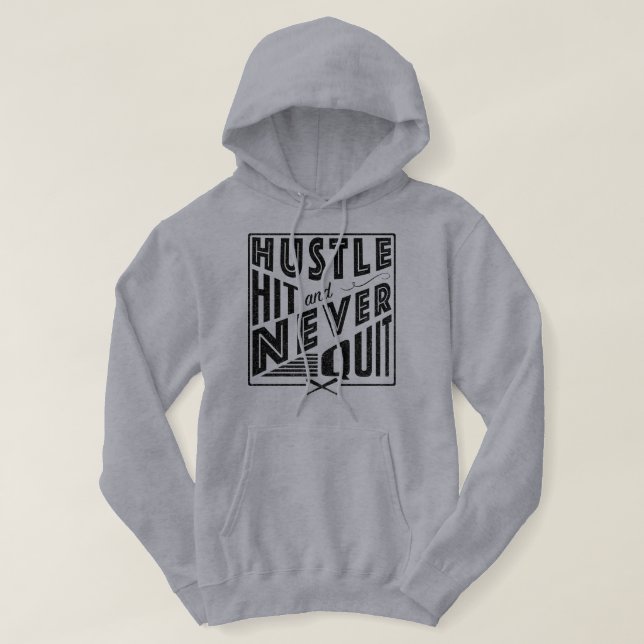 Veste À Capuche Le softball de baseball frappe et ne cesse jamais (Design devant)