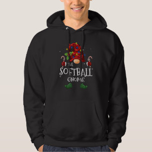 Veste À Capuche Le softball Gnome Buffalo Plaid Christmas Tree Li