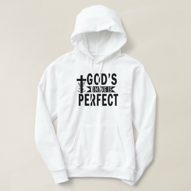 Veste À Capuche Le timing de Dieu est parfait (Design devant)