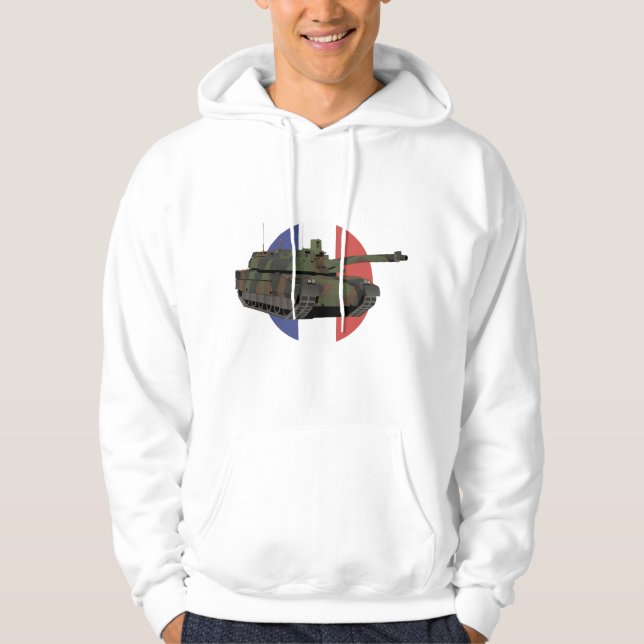 Veste À Capuche Leclerc, char français avec drapeau (Devant)
