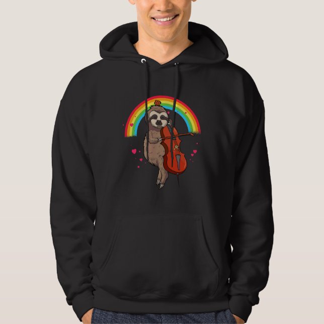 Veste À Capuche Lecteur cello Sloth Musicien (Devant)