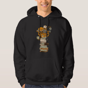 Veste À Capuche Lecture Octopus thé café et livres cadeau