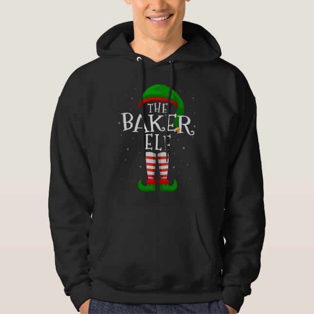 Veste À Capuche L'Elfe Baker drôle Matching Famille Noël (Devant)