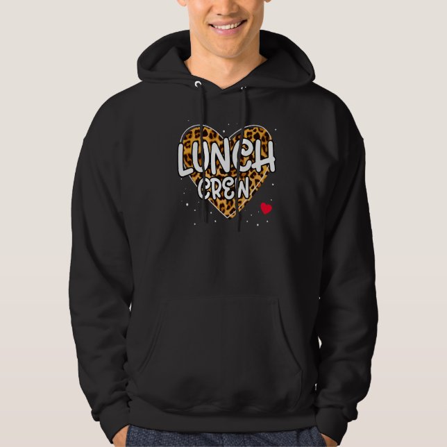 Veste À Capuche Leopard Lunch Crew Group Matching School Cafeteria (Devant)
