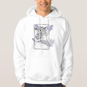 Veste À Capuche Léopard Majestueux - Art à l'encre de lavande