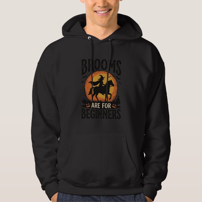 Veste À Capuche Les balais sont pour les débutants Sorcière Hallow (Devant)