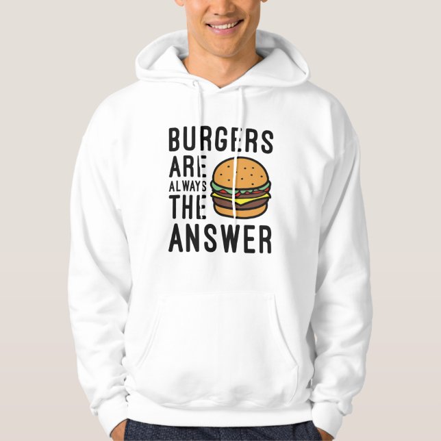Veste À Capuche Les Burgers Sont Toujours La Réponse (Devant)