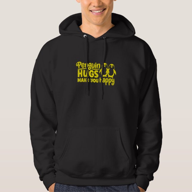 Veste À Capuche Les câlins de pingouin vous rendent heureux (Devant)