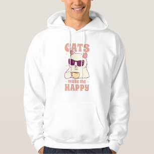 Veste À Capuche Les chats me rendent heureux Citation de chat mign