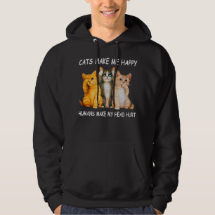 Veste À Capuche Les chats me rendent heureux Les humains me font m