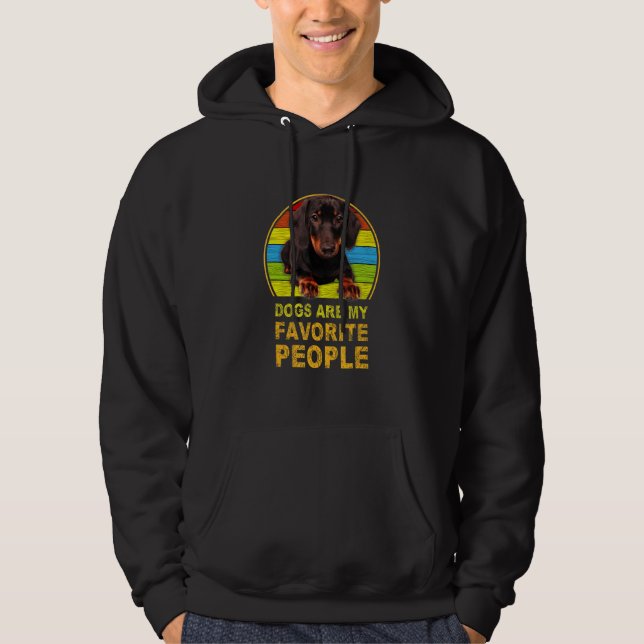 Veste À Capuche Les Chiens De Dachshund Sont Mes Gens Préférés (Devant)