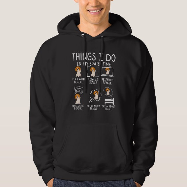 Veste À Capuche Les choses que je fais dans mon temps libre Beagle (Devant)