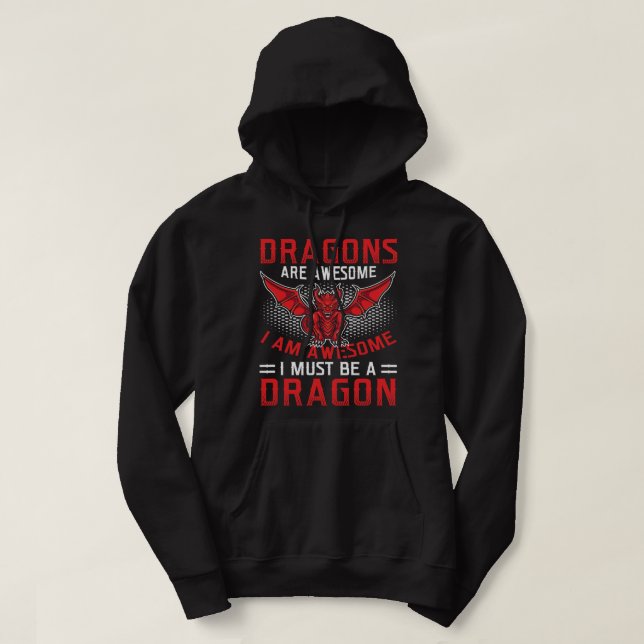 Veste À Capuche Les dragons sont géniaux Amoureux des Dragons (Design devant)