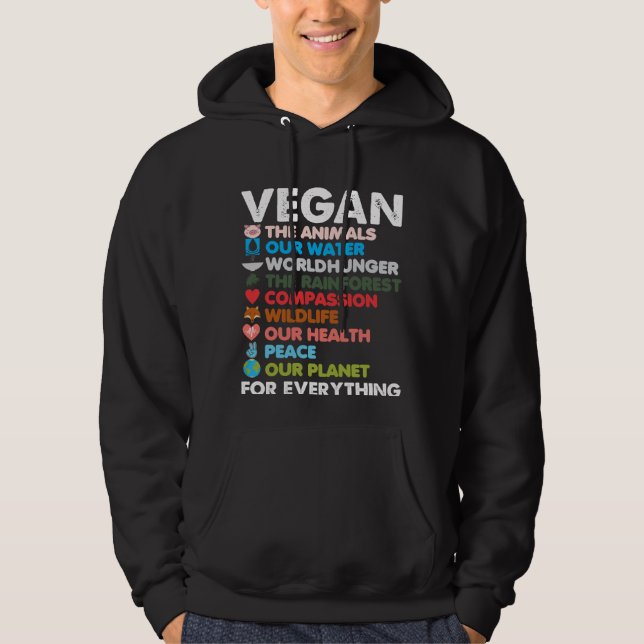 Veste À Capuche Les droits des animaux de Vegan protègent la planè (Devant)