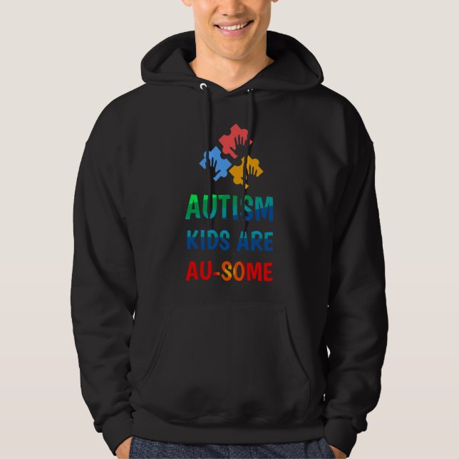 Veste À Capuche Les Enfants Autistes Sont Super (Devant)