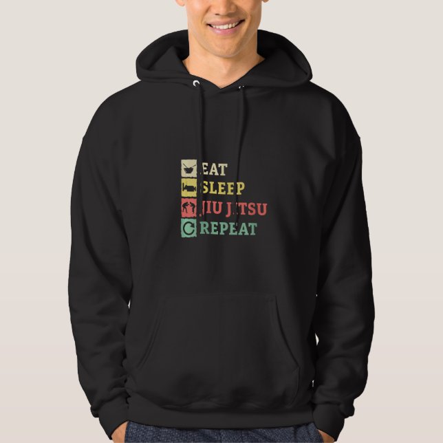 Veste À Capuche Les femmes mangent le sommeil Jiu Jitsu Répéter le (Devant)
