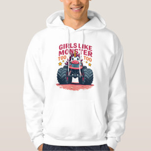 Veste À Capuche Les Filles Aiment Les Camions Monstres Aussi Vinta