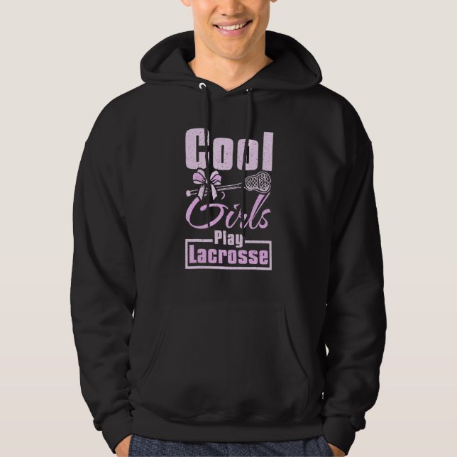 Veste À Capuche Les filles cool jouent Lacrosse (Devant)