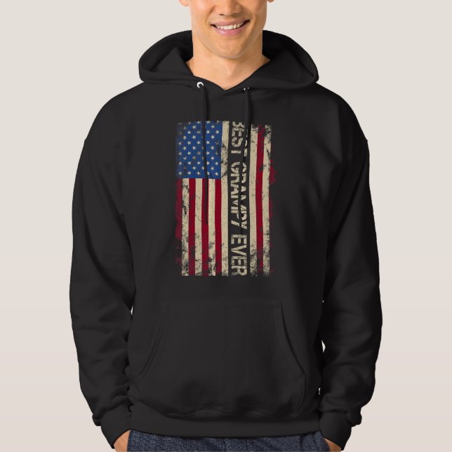 Veste À Capuche Les Hommes Meilleur Grampy Jamais Us Drapeau Améri (Devant)