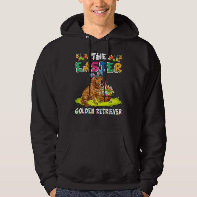 Veste À Capuche Les Oreilles Lapines De Pâques Golden Retriever (Devant)