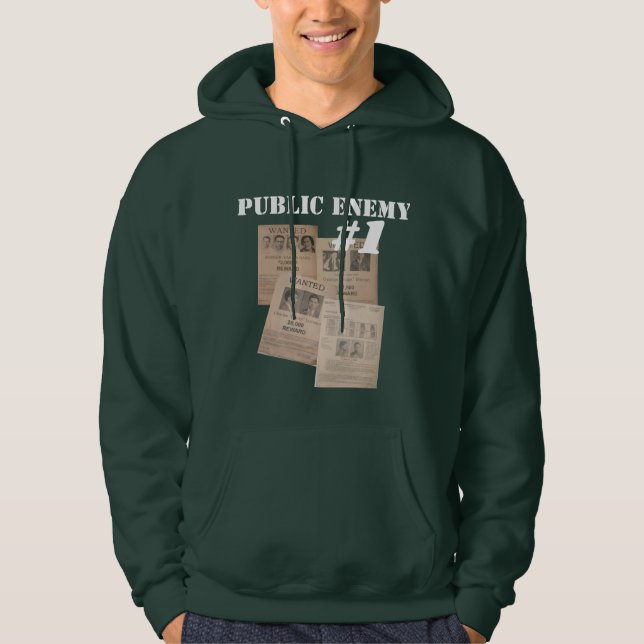 Veste À Capuche les plus recherchés affiches ennemis publics numér (Devant)
