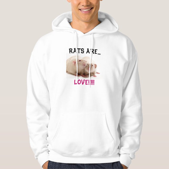 VESTE À CAPUCHE LES RATS SONT…, AMOUR ! ! ! ! ! (Devant)