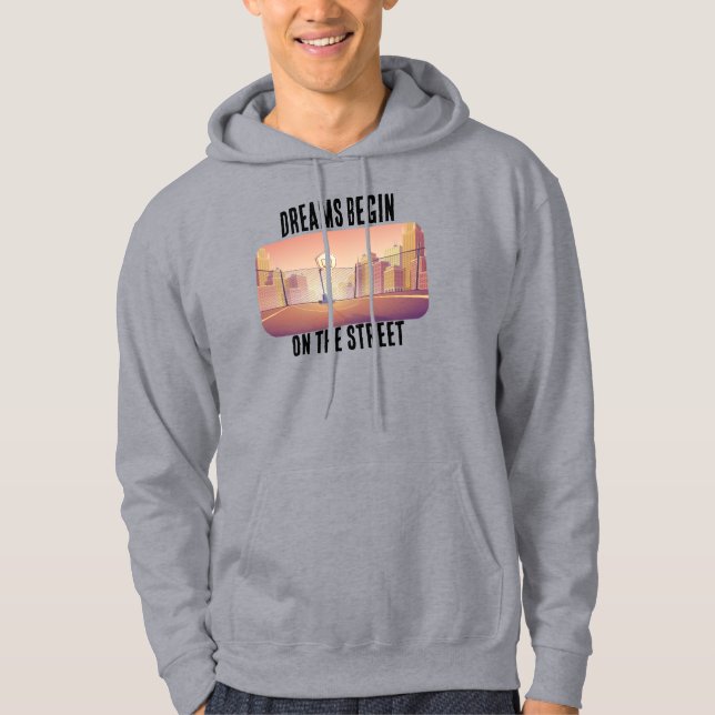 Veste À Capuche "Les rêves commencent dans la rue" Basketball (Devant)