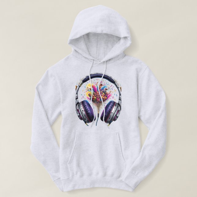 Veste À Capuche Les rythmes à l'intérieur : casques de la fête de  (Design devant)
