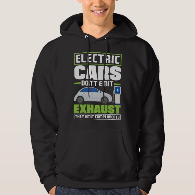 Veste À Capuche Les voitures électriques émettent des compliments  (Devant)