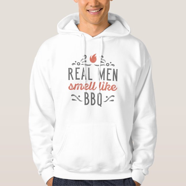 Veste À Capuche Les vrais hommes sentent comme le barbecue (Devant)