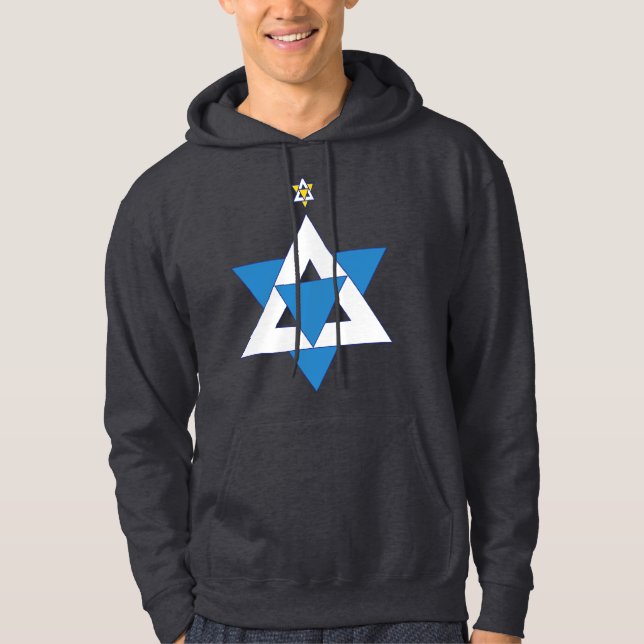 Veste À Capuche L'étoile de David Arbre de Noël (Devant)