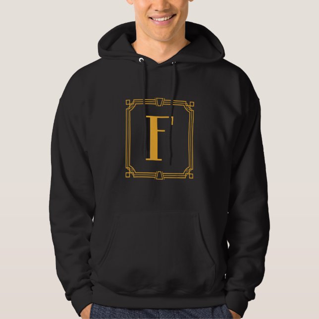 Veste À Capuche Letter F Monogram Alphabet F Initial Geometric Dec (Devant)