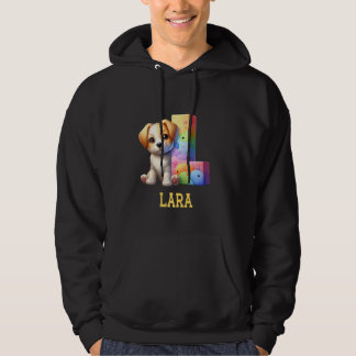 Veste À Capuche Lettre Chiens mignons Lara Nom Chien arc-en-ciel