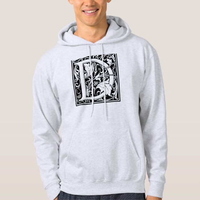 Veste À Capuche Lettre D Monogramme Art Nouveau Médiéval (Devant)