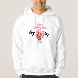 Veste À Capuche Lettre d'amour de la Saint-Valentin Art floral cœu