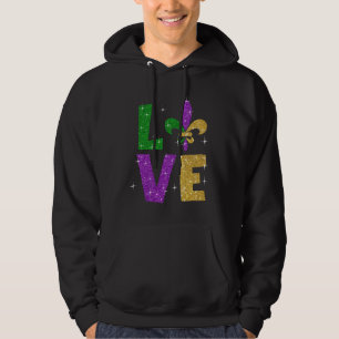Veste À Capuche Lettre d'amour parties scintillant violet or Mardi